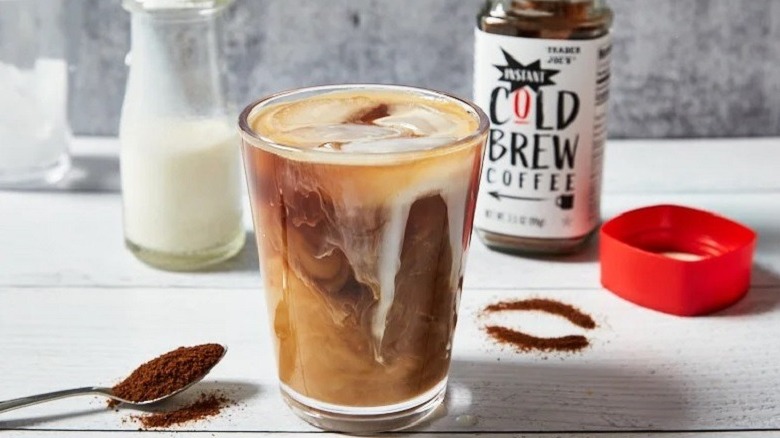 Trader Joe's instant cold brew in a glass