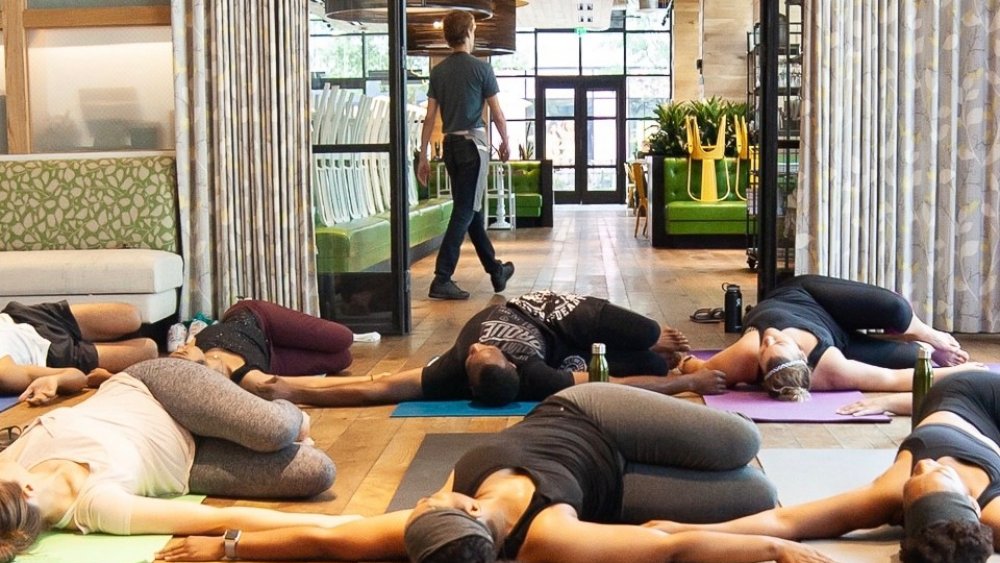 Yoga class at True Food Kitchen