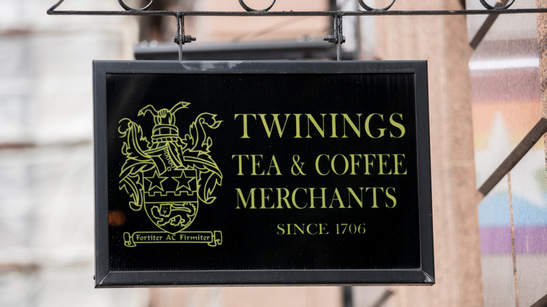 Twinings tea shop sign