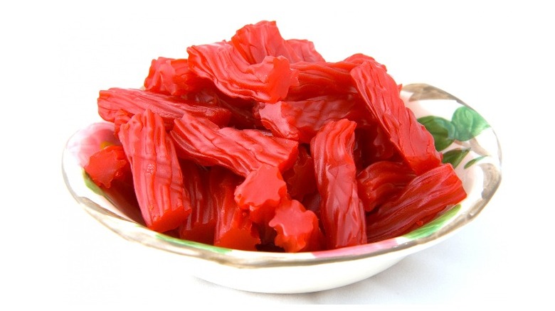 Bowl of red licorice