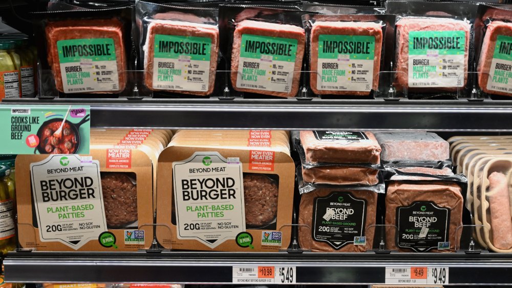 Plant-based protein for sale in a grocery store