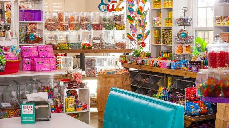 A candy store bursting with color