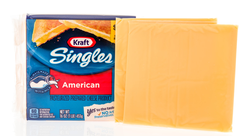 kraft singles on white background