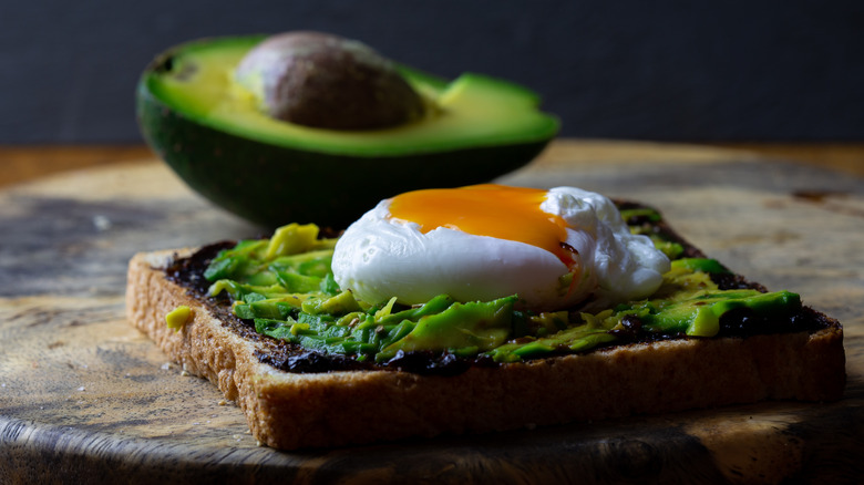 avocado toast with vegemite and egg