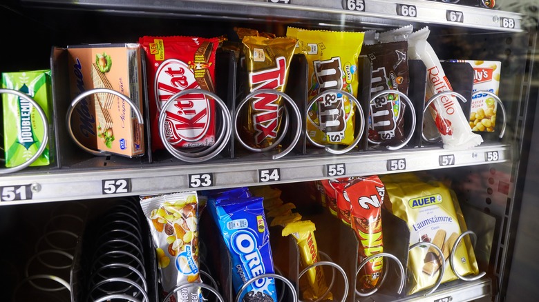 Vending machine stocked with candy