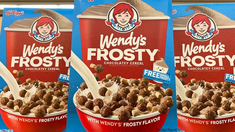 Boxes of Wendy's Frosty cereal