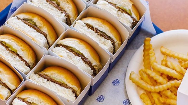 white castle sliders and fries