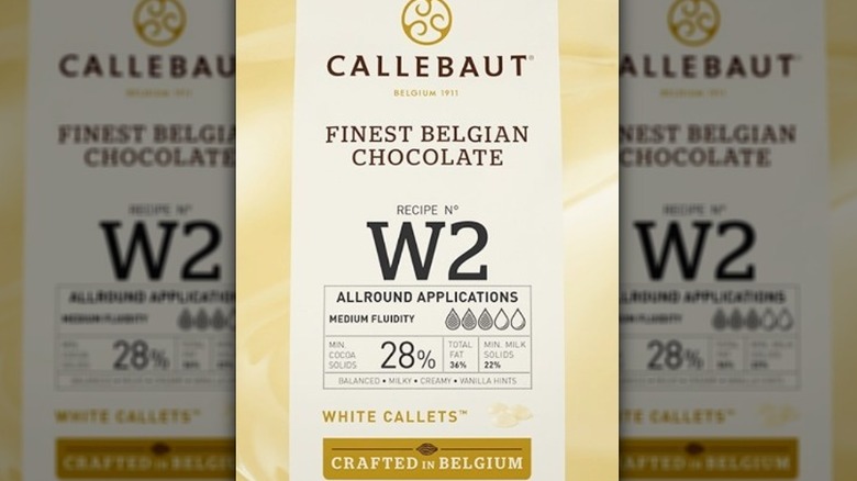 wrapped Callebaut white chocolate bar