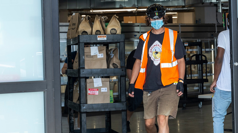 delivery worker at Whole Foods dark store