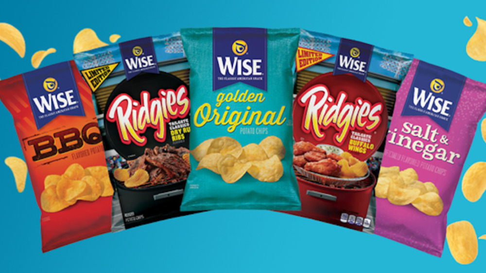 Variety of Wise potato chip bags