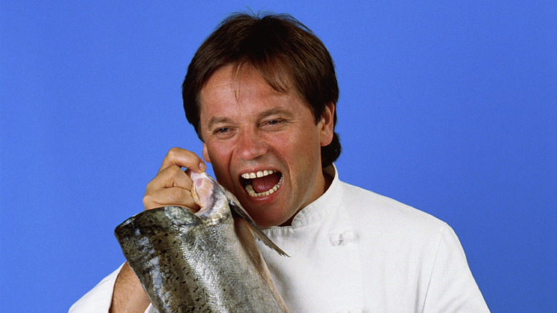 Young Wolfgang Puck in a photoshoot