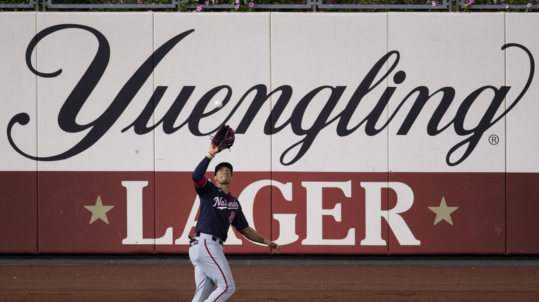 Yuengling advertisement on outfield wall