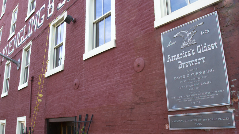 historic plaque at Yuengling brewery