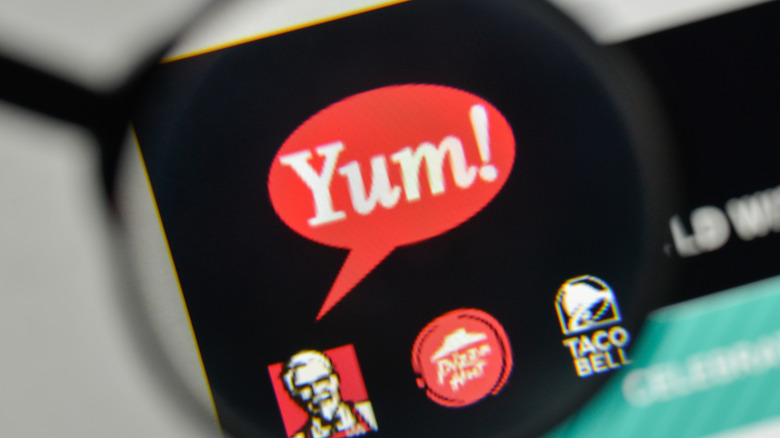 Yum Brands logo on a screen