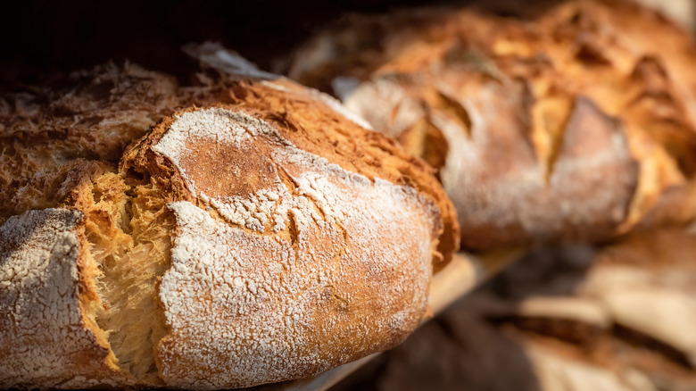 Loaves of homemade bread