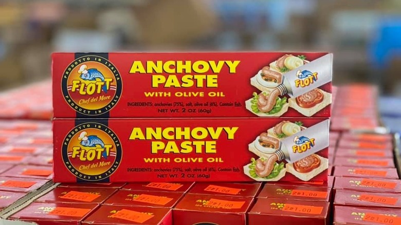 Anchovy paste in red box