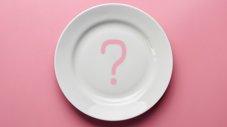 question mark on plate