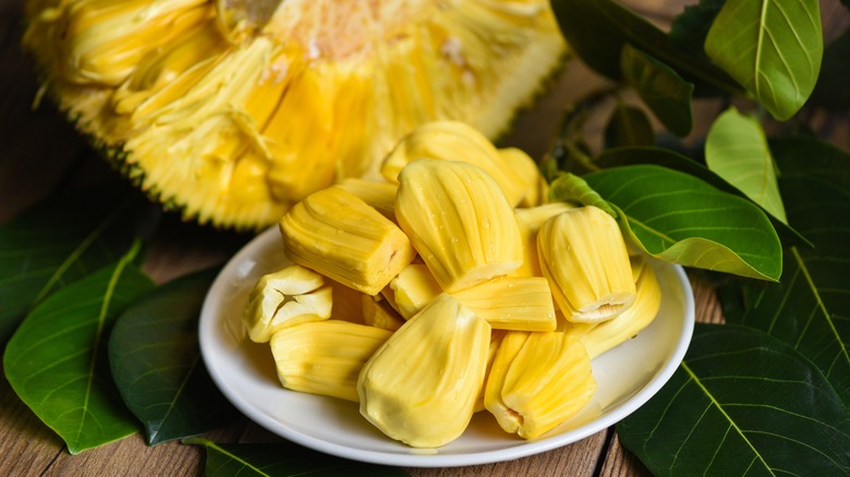 cut up pieces of jackfruit 