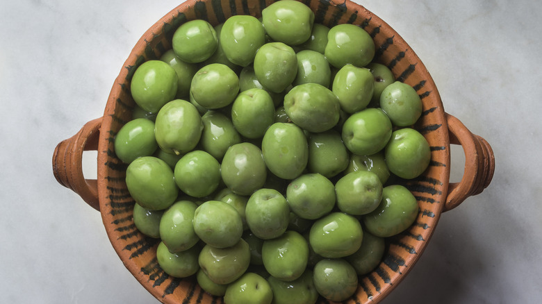 Castelvetrano olives in a bowl