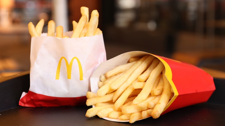 McDonald's fries on table