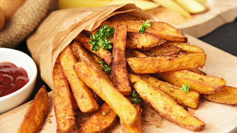 fries coming out of bag