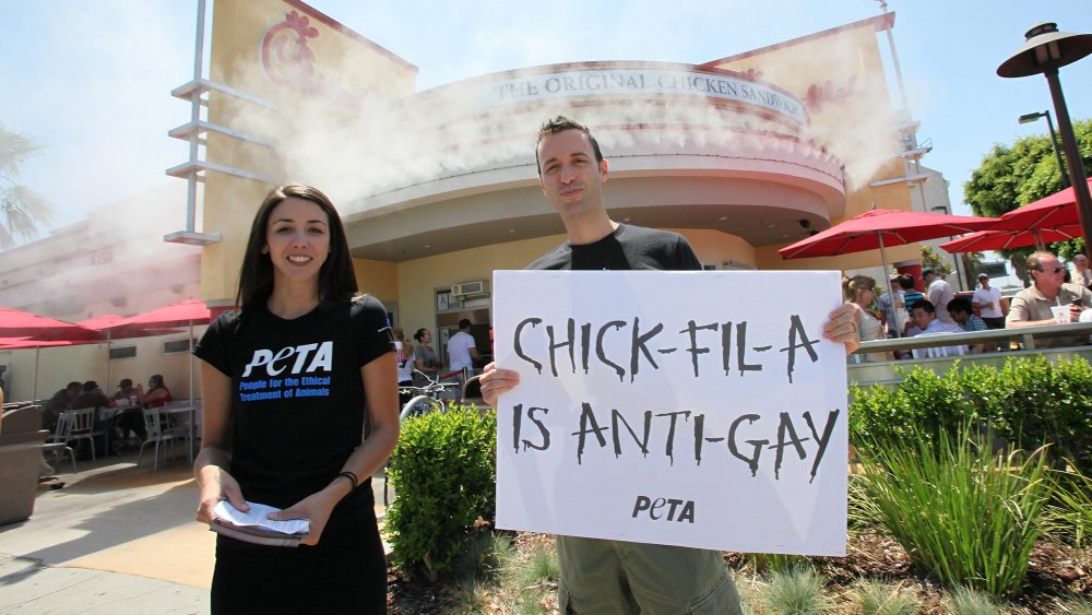 LGBTQ supporters protest Chick-fil-A