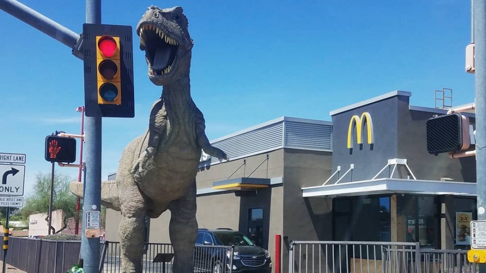 T. rex statue outside Tucson McDonald's