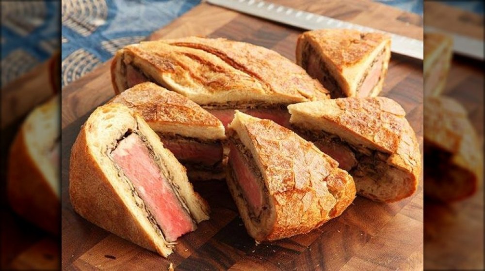 Shooter's sandwich with steak