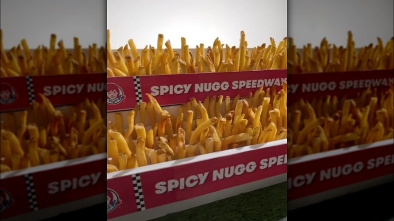 Fries in a stadium food set-up