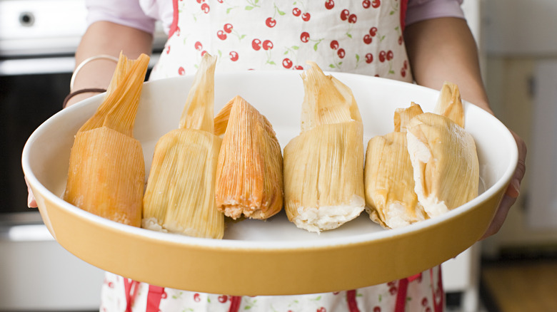 homemade tamales in a bowl