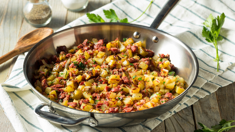 pan of corned beef hash