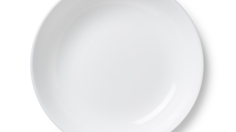 empty plate on white background