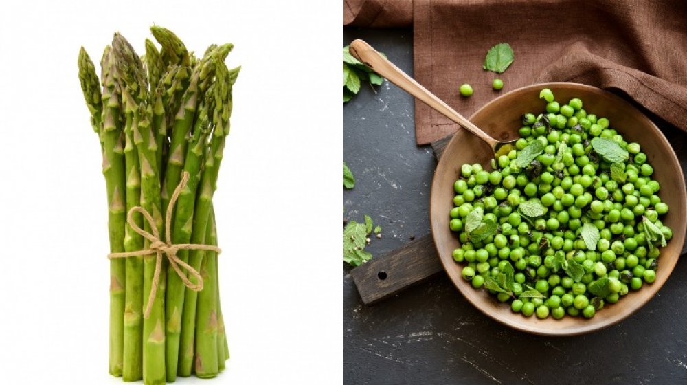 Asparagus/peas with mint