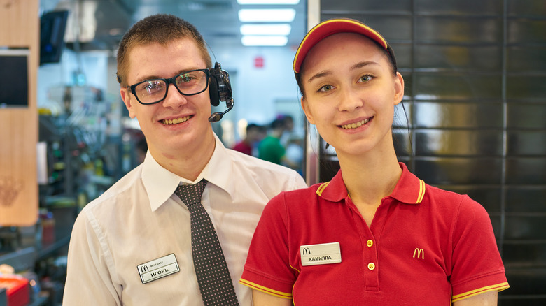 McDonald's manager and staff smiling