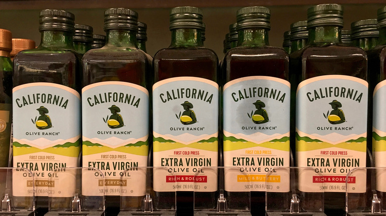 A row of California Olive Ranch bottles