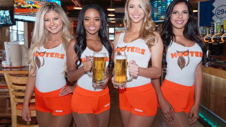 Hooters waitresses in uniform