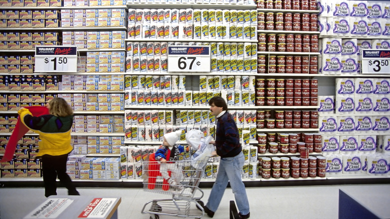 People shopping in Walmart