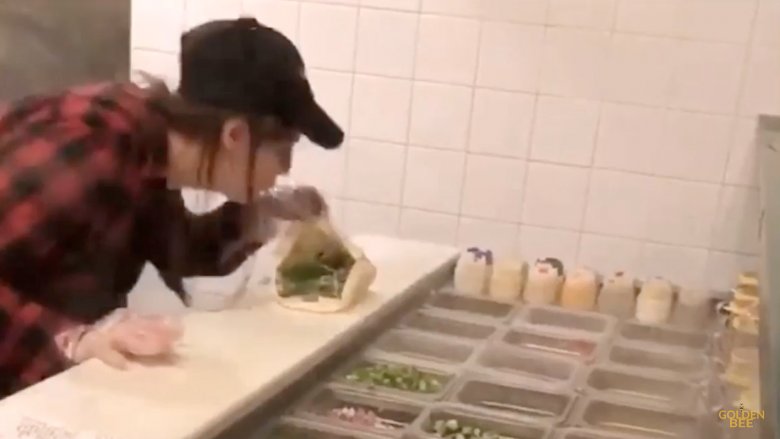 pita pit employee spits in food