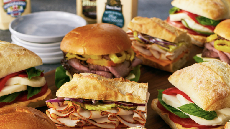 Boar's Head sandwiches with deli meat and condiments