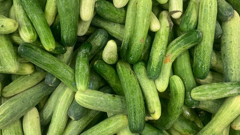 Piled cucumbers