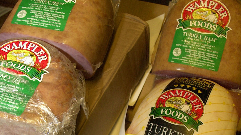 Recalled turkey from Wampler Foods with boxes