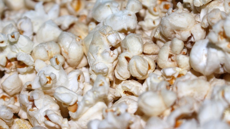 extreme close-up of popcorn