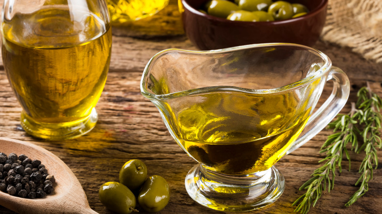 Containers of olive oil