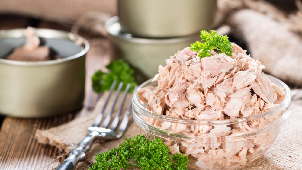 Bowl with canned tuna