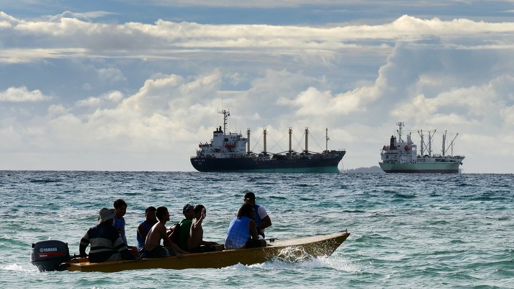 Tuna fishermen in Tuvalu