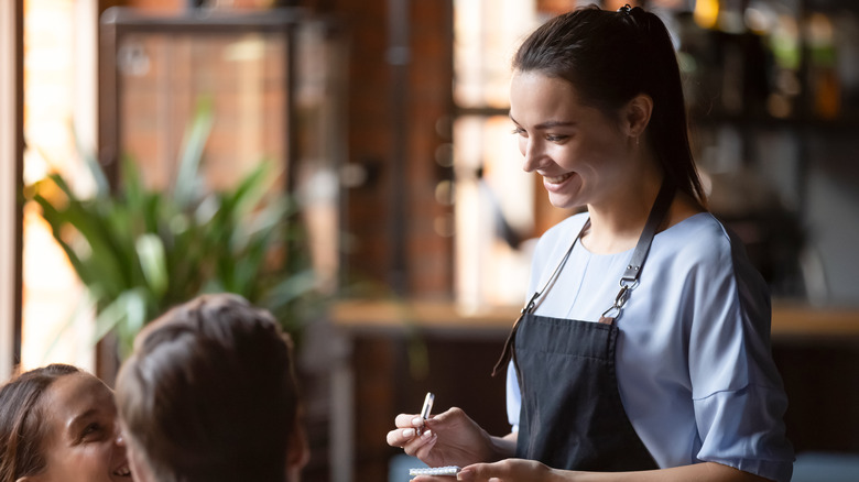 Server taking order in a restaurant