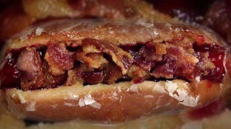 bacon dog on jelly donut