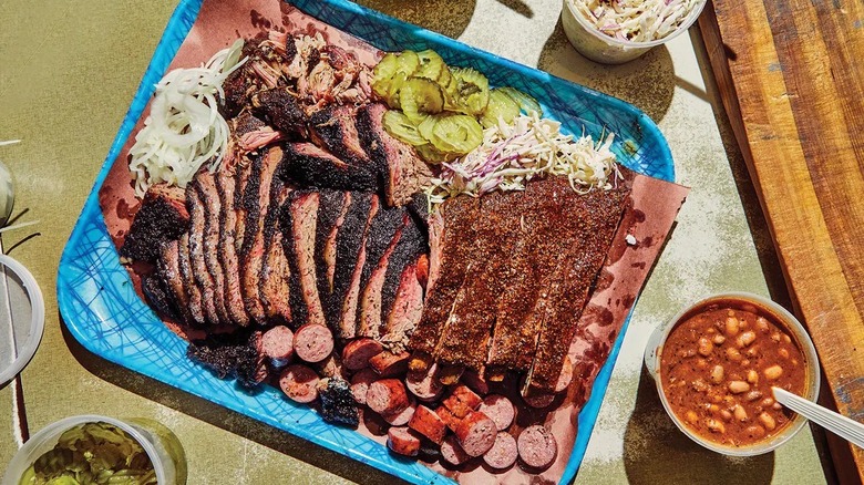 platter of barbecue at Franklin Barbecue 