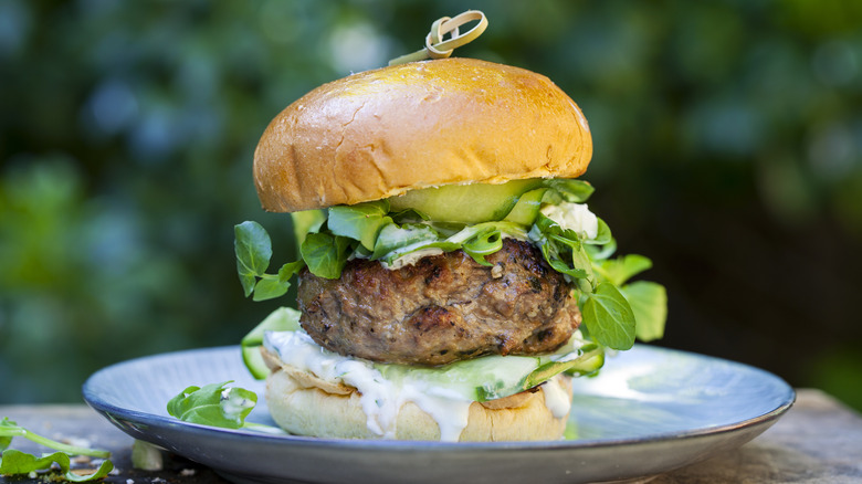 feta lamb burger