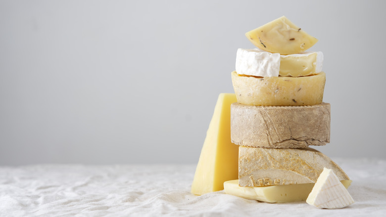 A stack of cheese